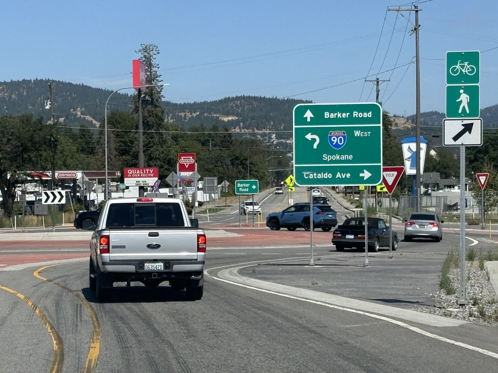 I-90 West and Barker Road interchange in Spokane Valley, WA